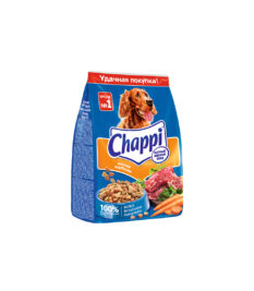 Chappi dry dog food, hearty meat lunch
